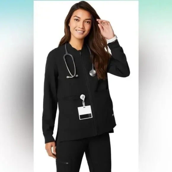 FIGS Bellery Scrub Jacket Black Size XS Extra Small - Picture 6 of 10